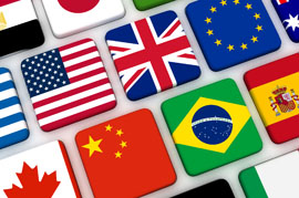 World flags keyboard internet travel